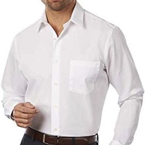 (1778) Van Heusen Men's Dress Shirt Fitted Poplin Solid